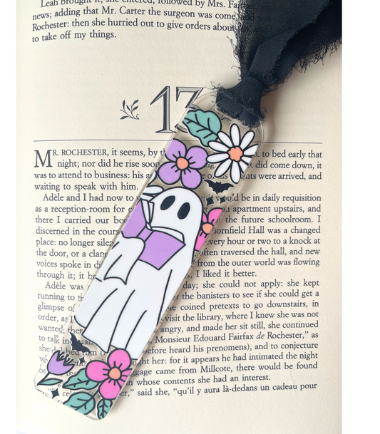 Fall/Halloween acrylic bookmarks with ribbon