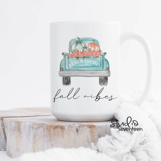 Fall Vibes Pumpkin Truck Mug